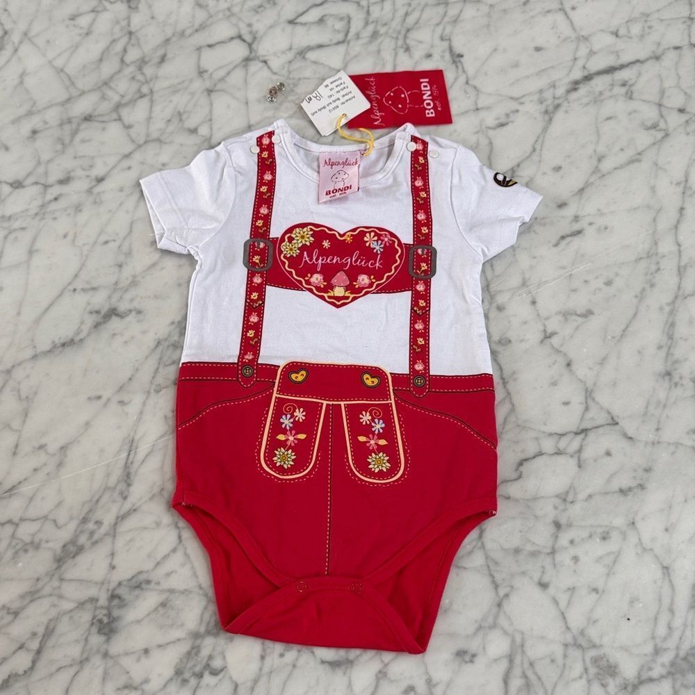 NWT Bavarian Dirndl Print Novelty Onesie Oktoberfest Size 18M Alpengluck